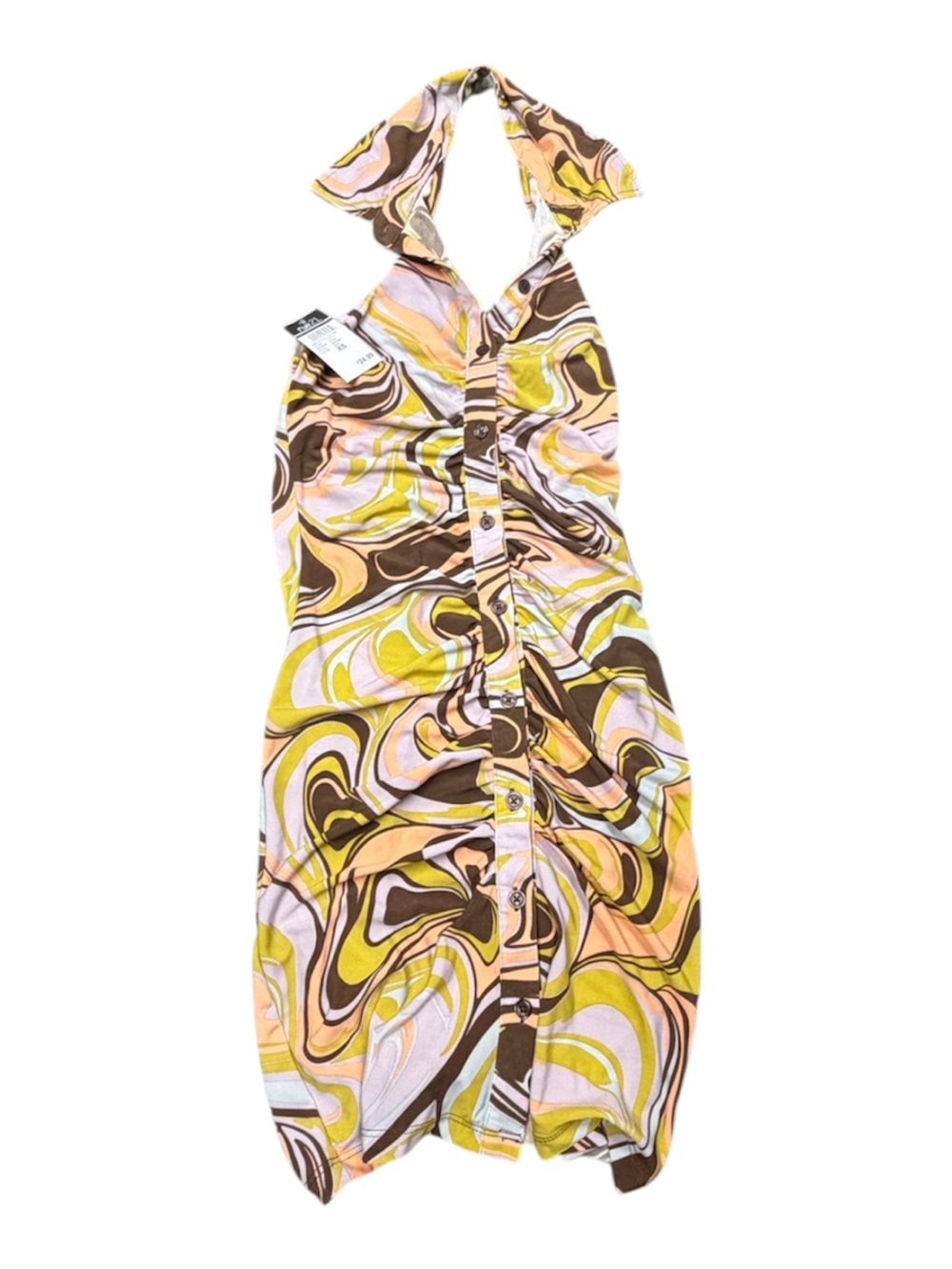 Rue21 Swirl Halter Dress in Pink, Yellow & Brown